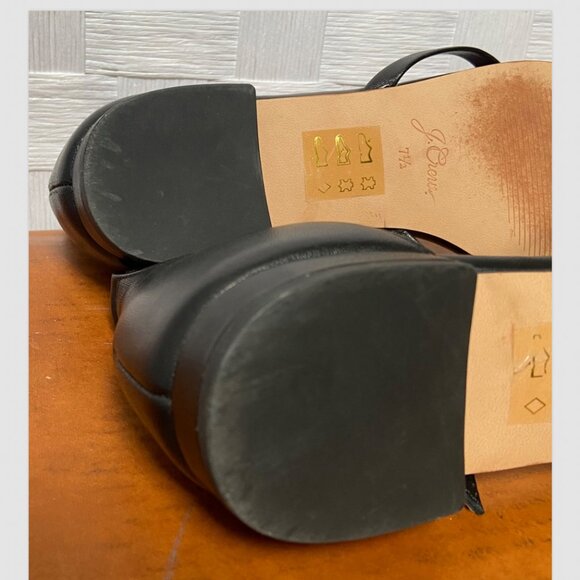J. Crew Black Strappy Open Toe Flat Sandals Shoes Size 7.5 - Picture 8 of 8